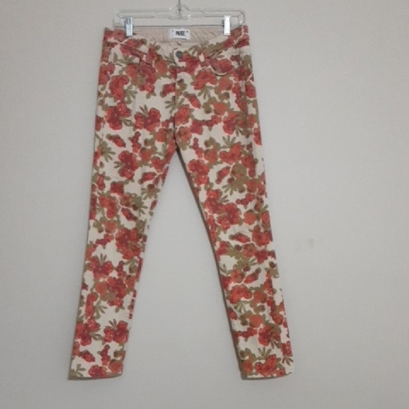 Paige Floral Skyline Ankle PEG Women's Jeans Women 27 Y2k Casual Beach Vacation - Picture 2 of 9